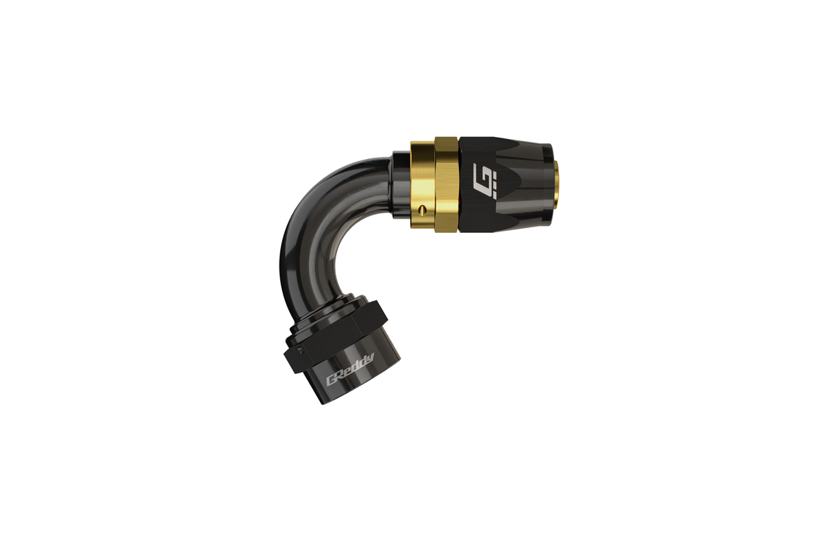 GReddy - GReddy -06 AN Swivel Hose End(s) - Black / Gold anodized - 12800618