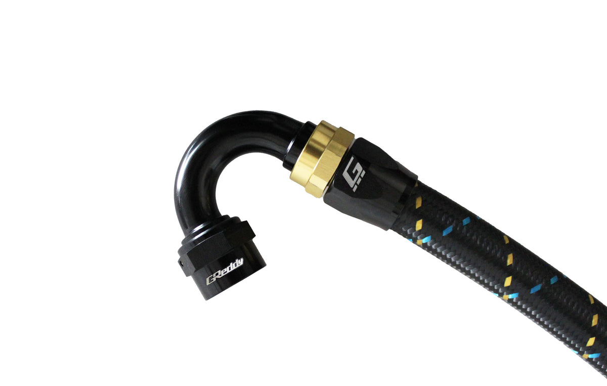 GReddy - GReddy -06 AN Swivel Hose End(s) - Black / Gold anodized - 12800600