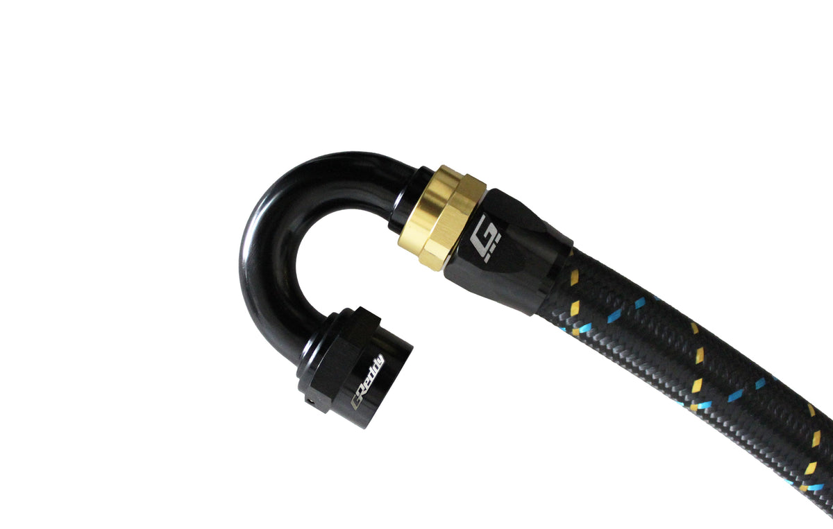 GReddy - GReddy -06 AN Swivel Hose End(s) - Black / Gold anodized - 12800600