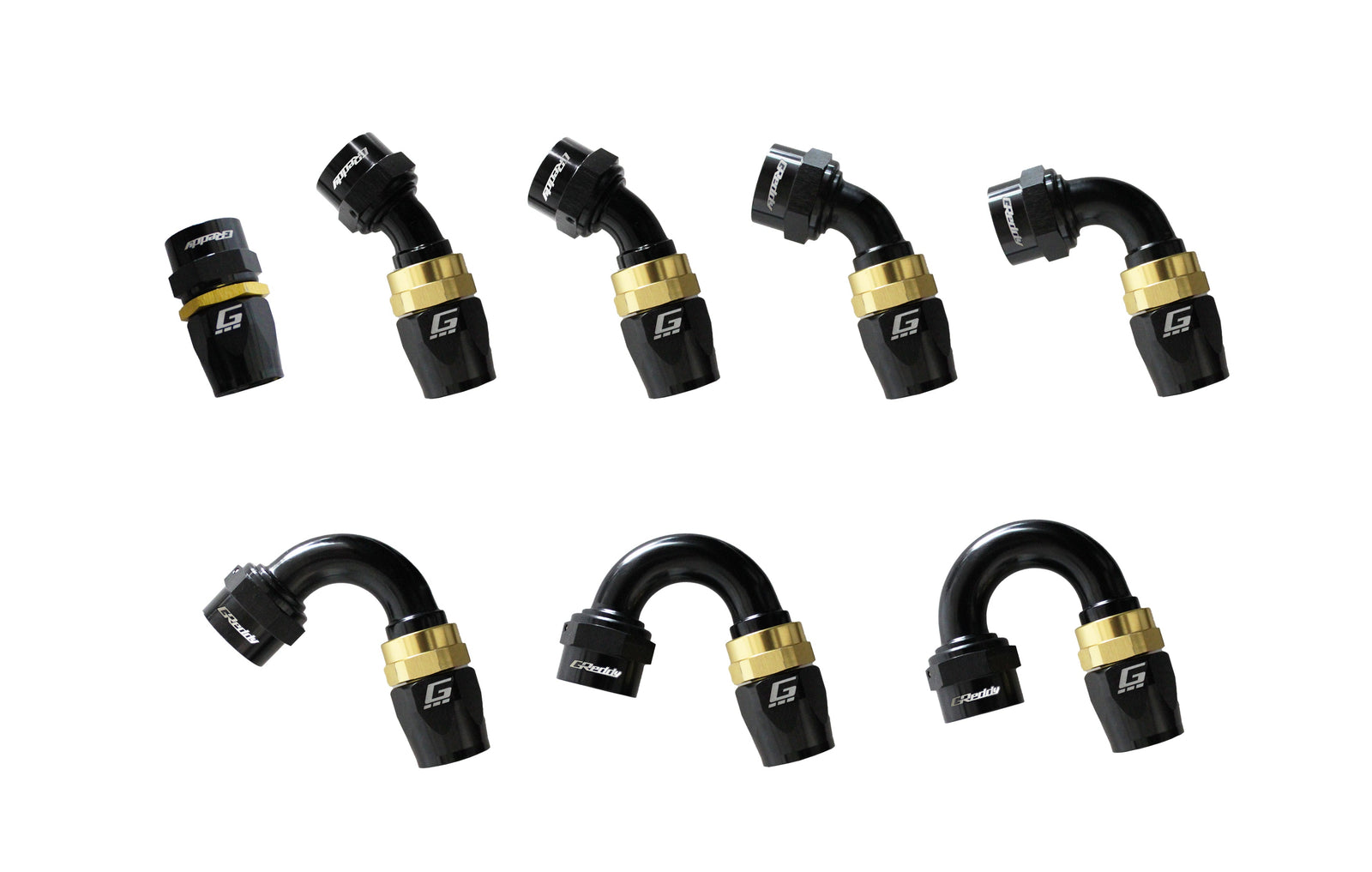 GReddy - GReddy -06 AN Swivel Hose End(s) - Black / Gold anodized - 12800618