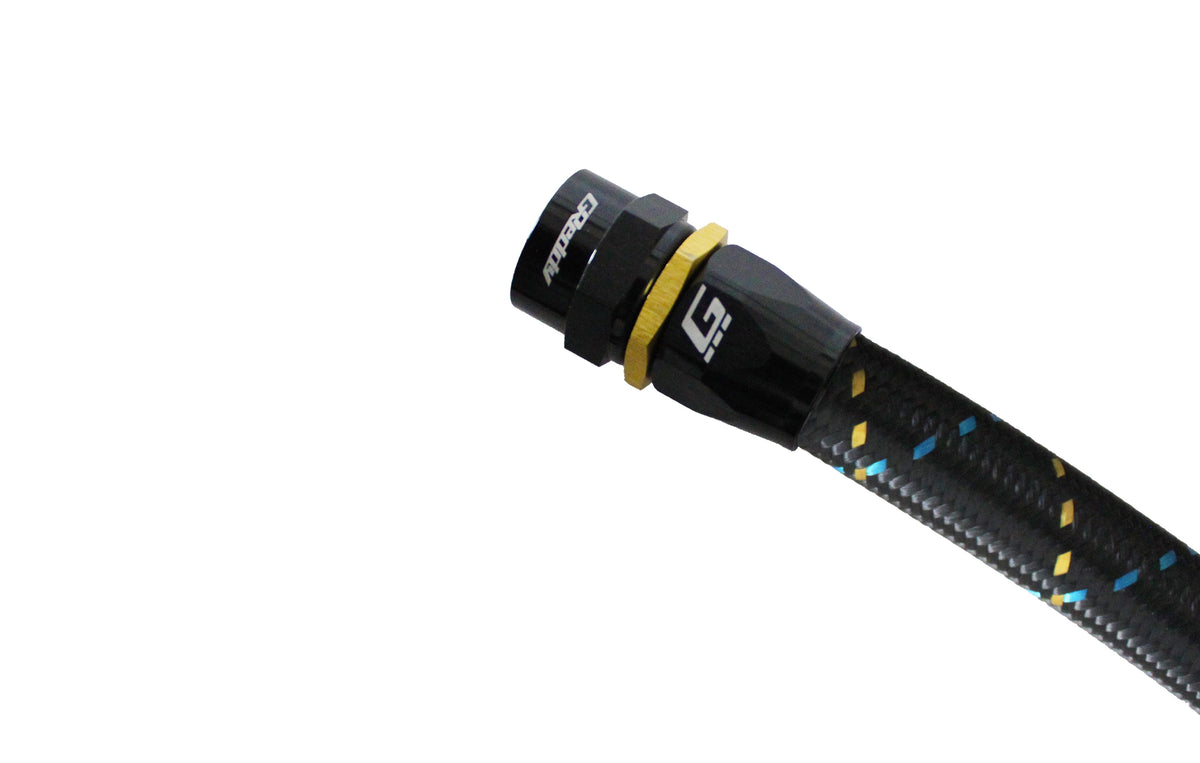 GReddy - GReddy -08 AN Swivel Hose End(s) - Black / Gold anodized - 12800890