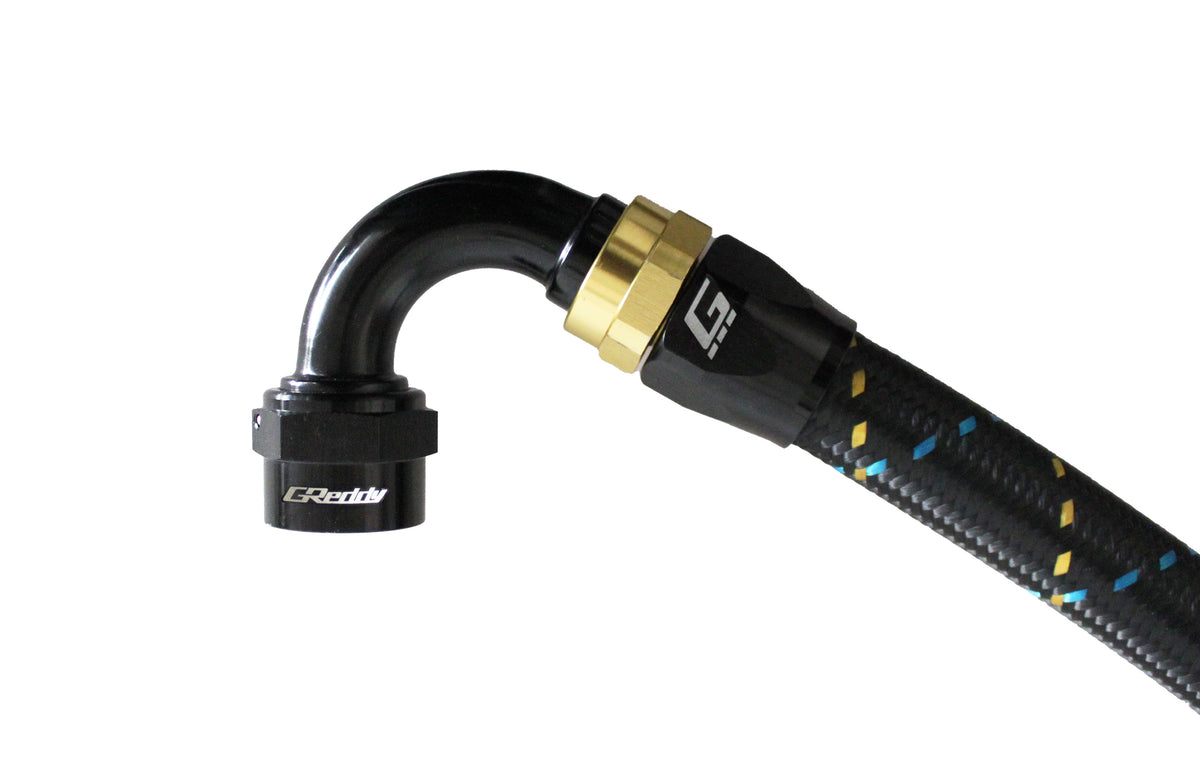 GReddy - GReddy -08 AN Swivel Hose End(s) - Black / Gold anodized - 12800800