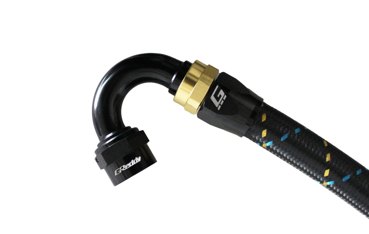 GReddy - GReddy -08 AN Swivel Hose End(s) - Black / Gold anodized - 12800812