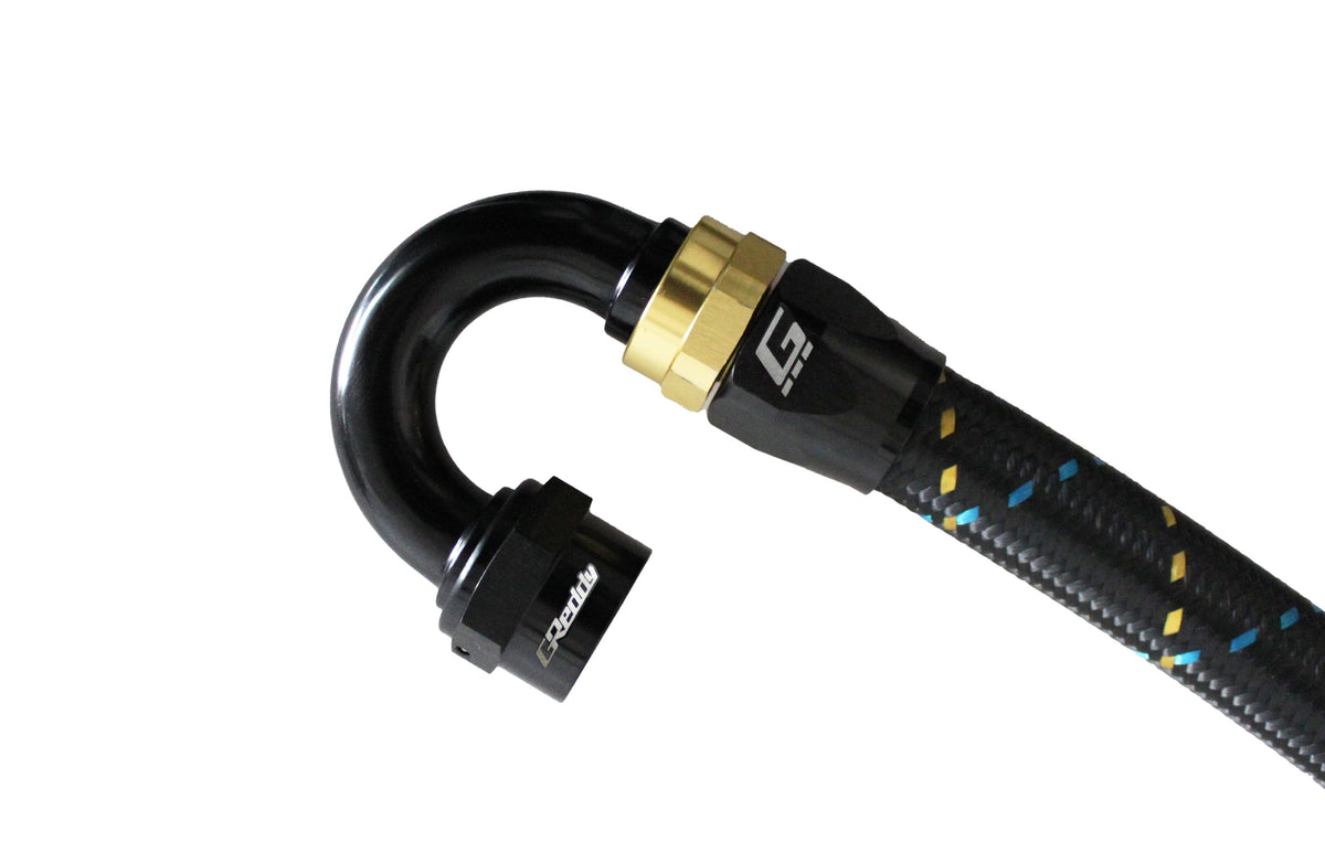 GReddy - GReddy -08 AN Swivel Hose End(s) - Black / Gold anodized - 12800812