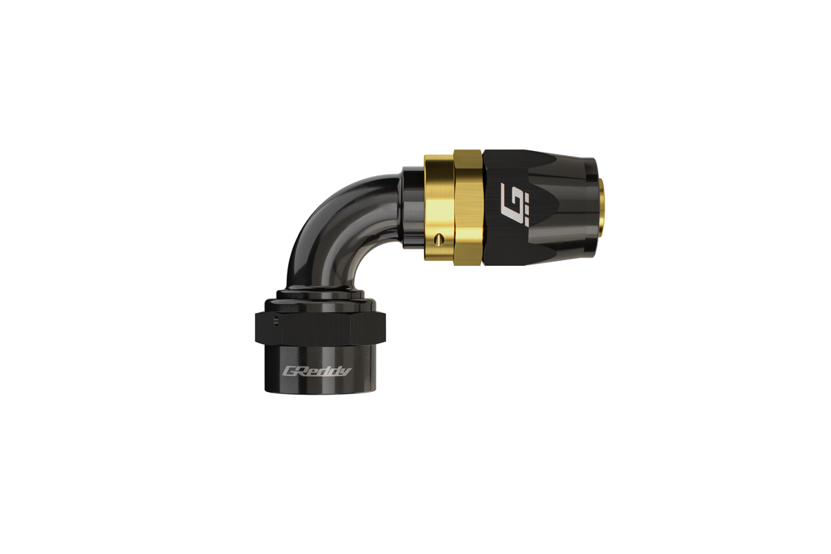 GReddy - GReddy -08 AN Swivel Hose End(s) - Black / Gold anodized - 12800812