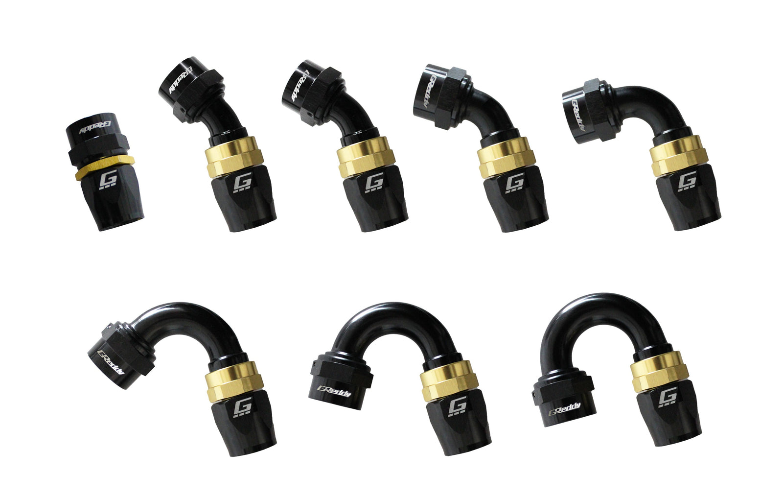 GReddy - GReddy -08 AN Swivel Hose End(s) - Black / Gold anodized - 12800800