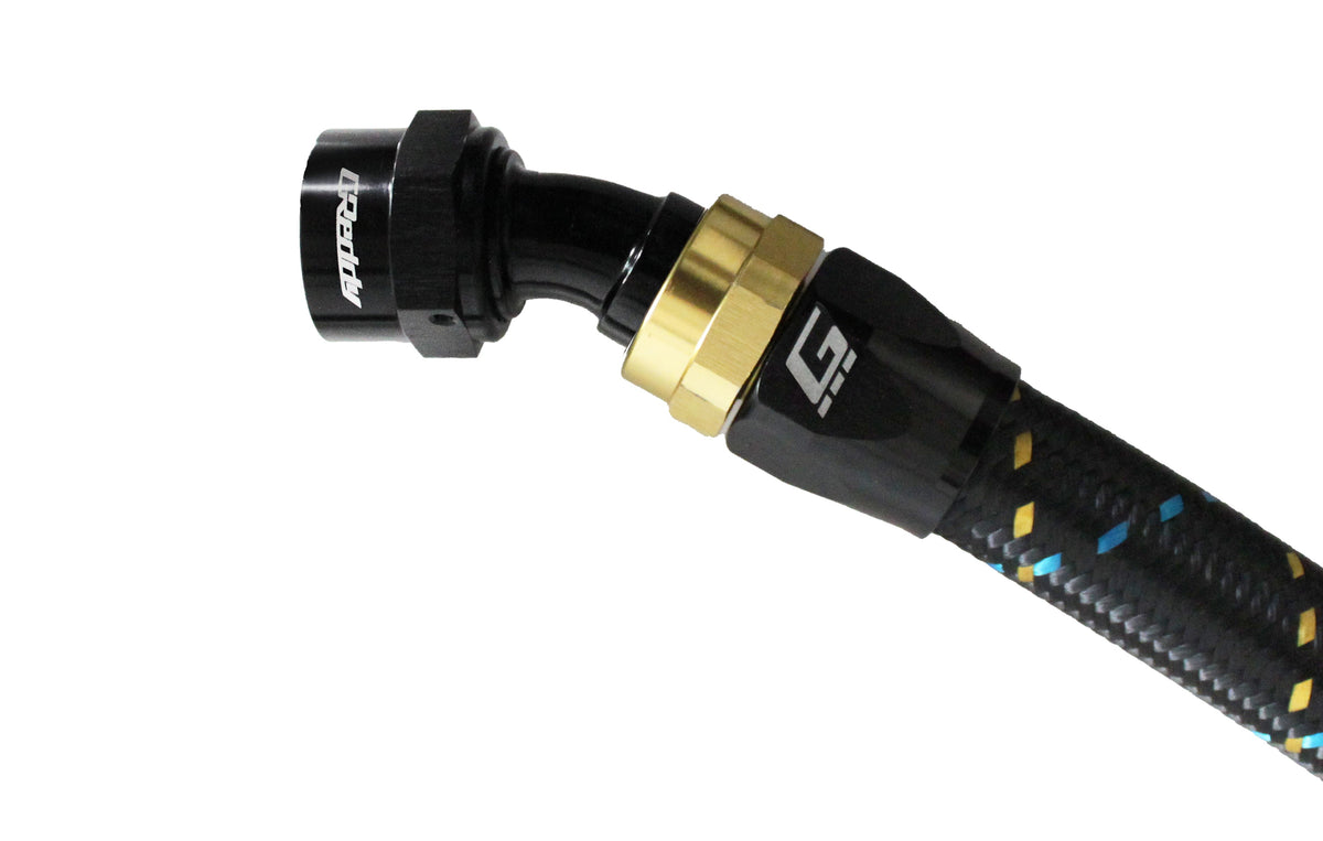 GReddy - GReddy -10 AN Swivel Hose End(s) - Black / Gold anodized - 12801018