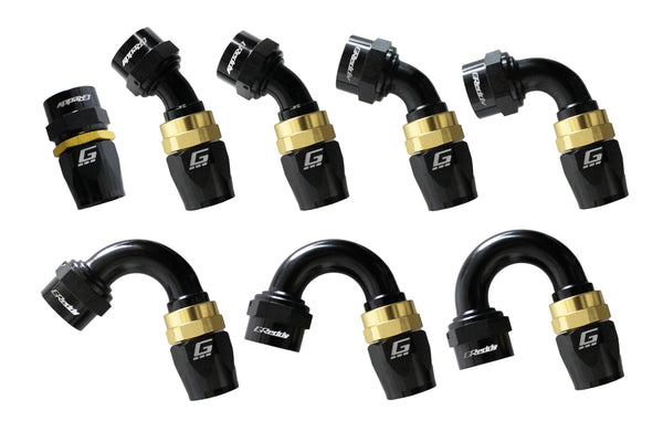 GReddy - GReddy -10 AN Swivel Hose End(s) - Black / Gold anodized - 12801060