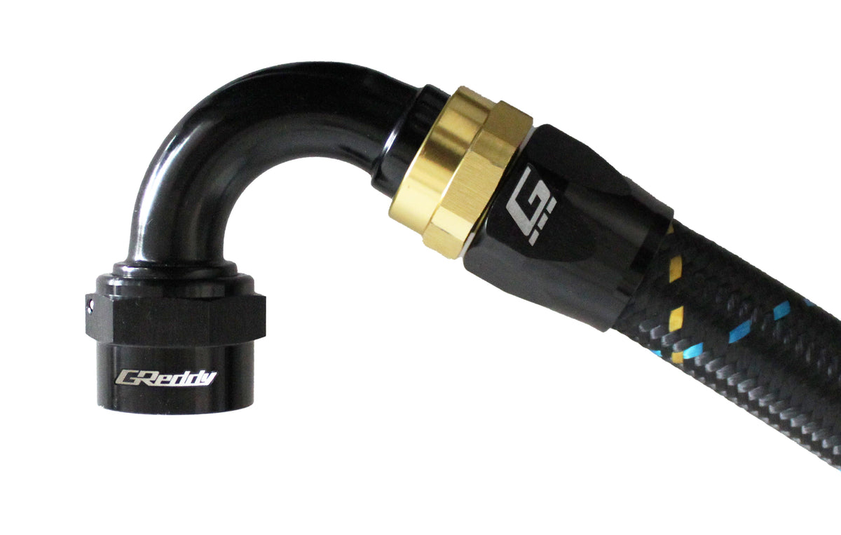 GReddy - GReddy -16 AN Swivel Hose End(s) - Black / Gold anodized - 12801645
