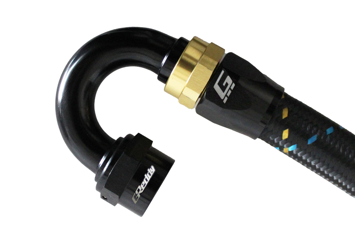 GReddy - GReddy -16 AN Swivel Hose End(s) - Black / Gold anodized - 12801645