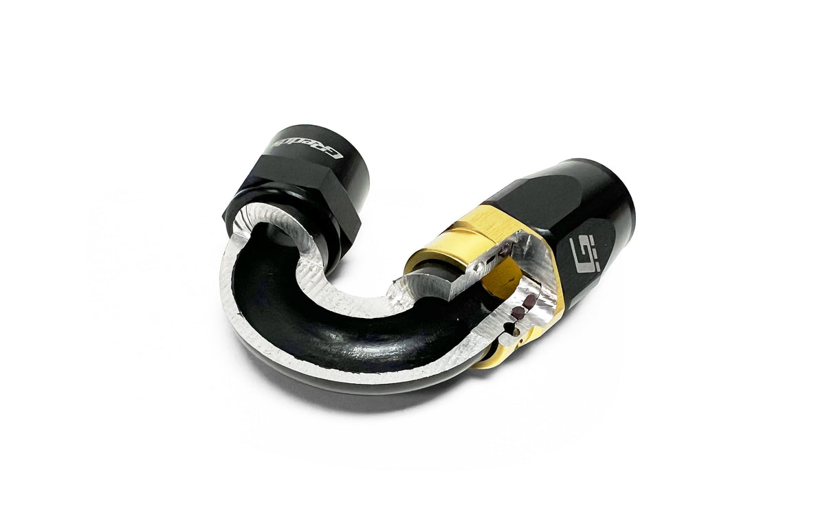 GReddy - GReddy -16 AN Swivel Hose End(s) - Black / Gold anodized - 12801615