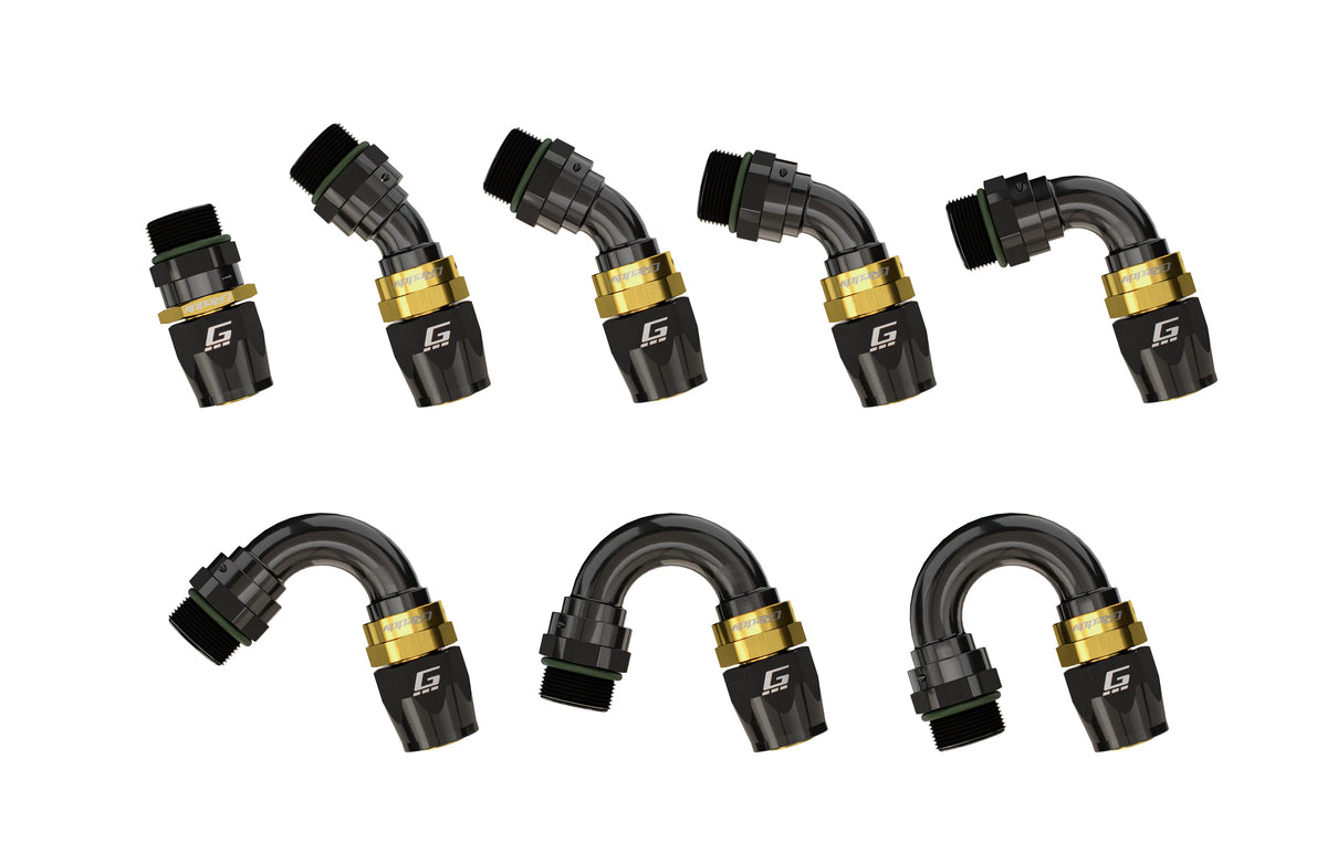 GReddy - GReddy -06 ORB male Swivel Hose End(s) - Black / Gold anodized - 12810690