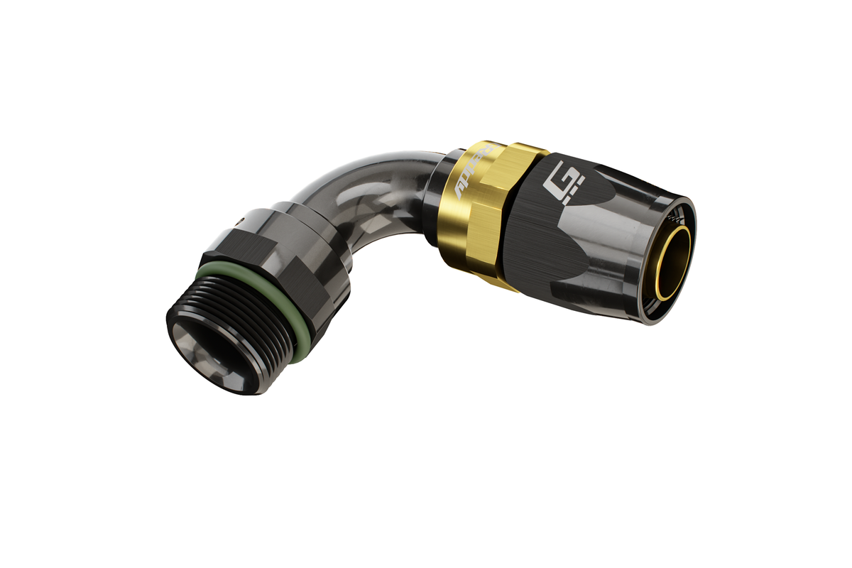 GReddy - GReddy -08 ORB male Swivel Hose End(s) - Black / Gold anodized - 12810845