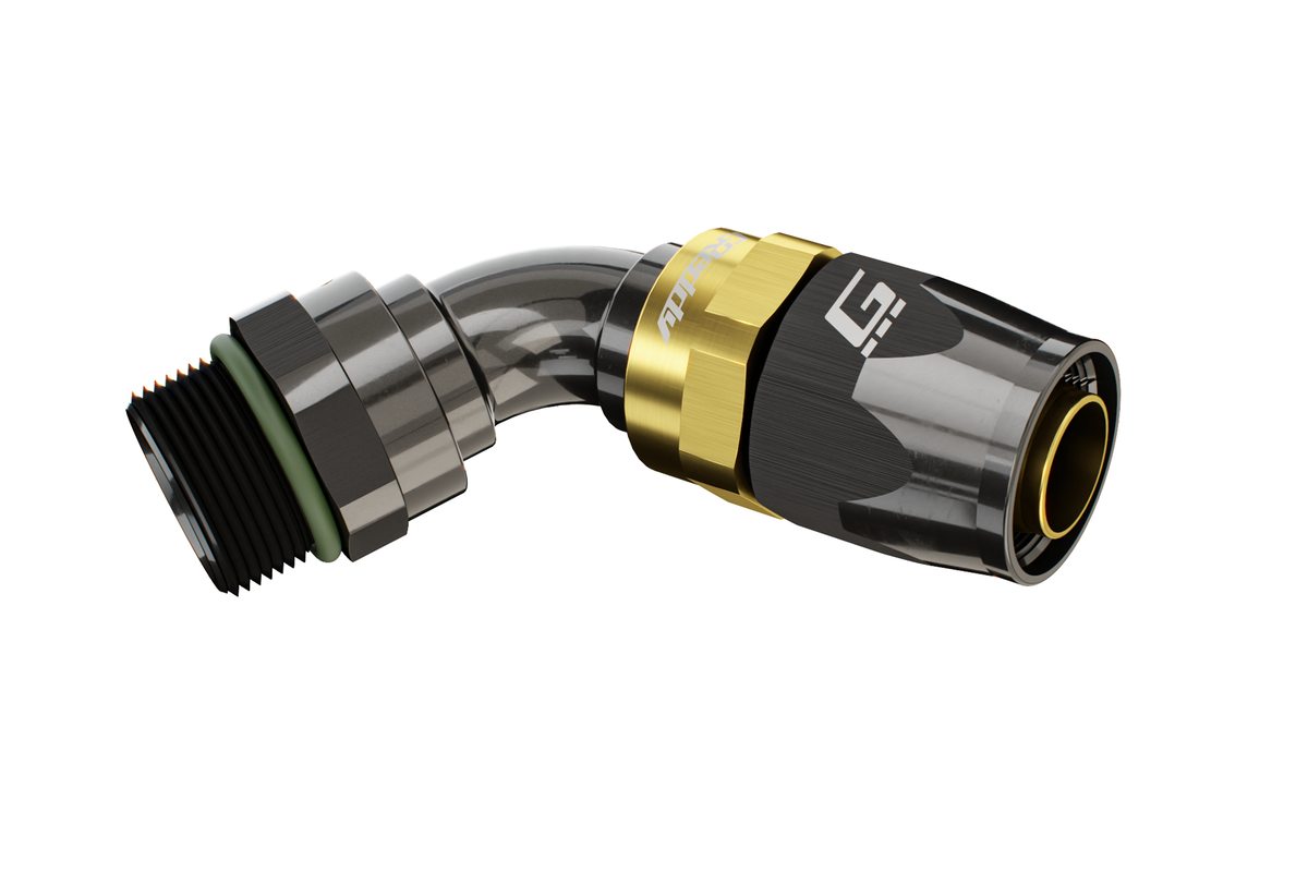 GReddy - GReddy -10 ORB male Swivel Hose End(s) - Black / Gold anodized - 12811090