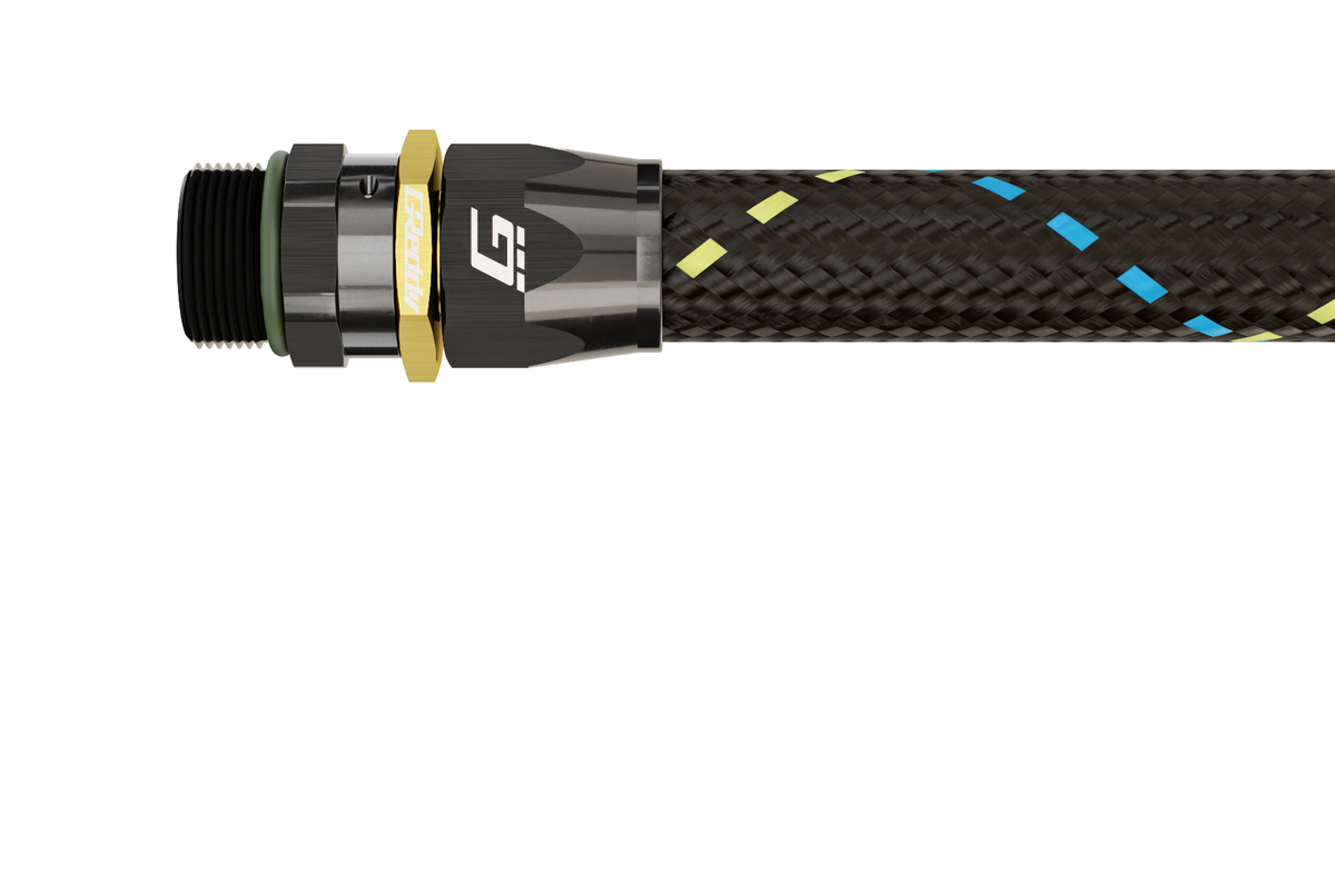 GReddy - GReddy -12 ORB male Swivel Hose End(s) - Black / Gold anodized - 12811230