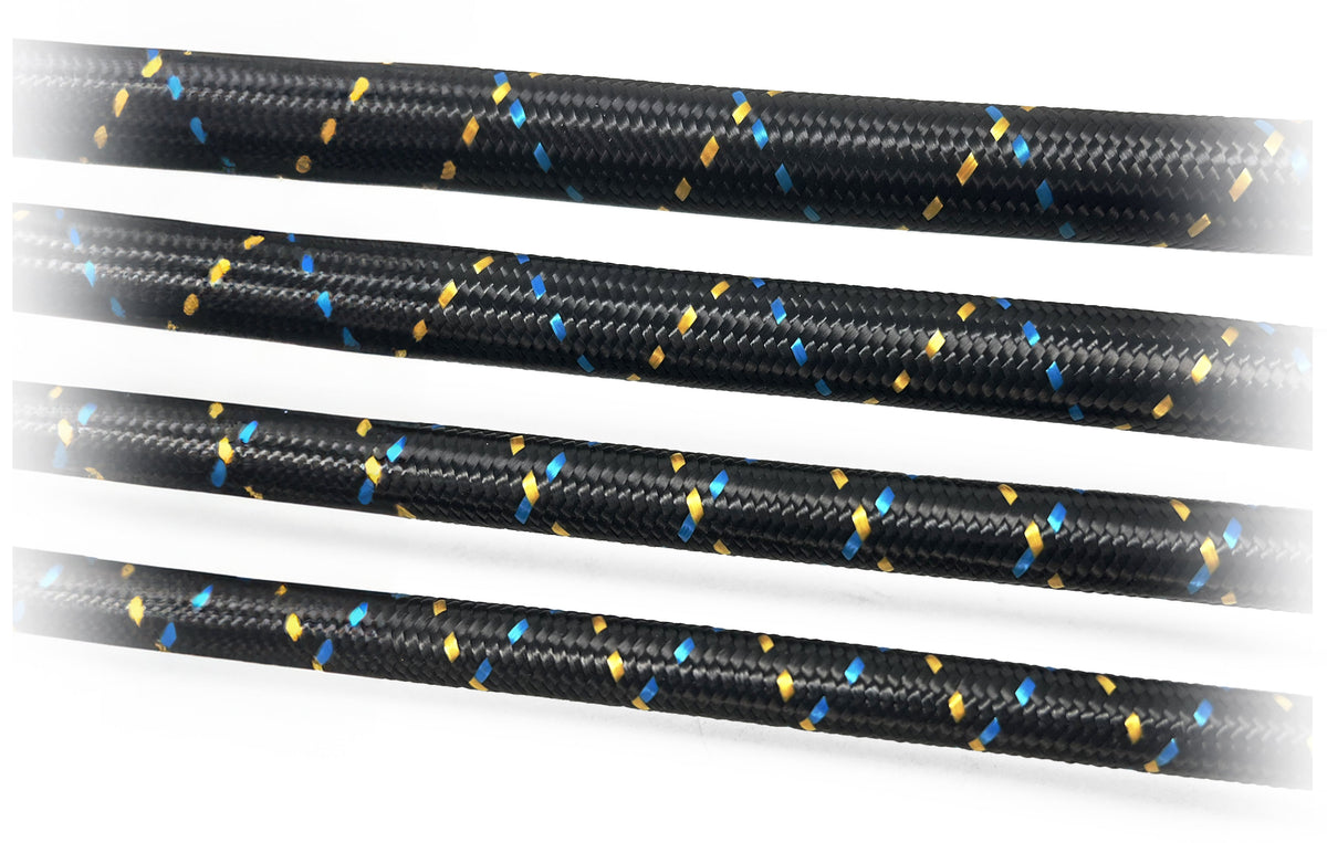 GReddy - GReddy -10 Nylon Braided Hose(per/ft) - Black / Gold / Blue - 12851000