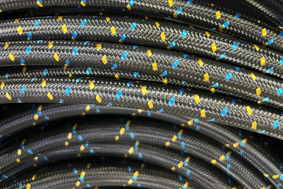 GReddy AN10 Reusable Hose Nylon Braided, Black/Gold/Blue - 12851000