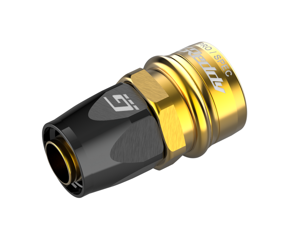 GReddy - GReddy PRO/SPEC -06 Quick-Release Swivel Hose End(s) - Black / Gold anodized - 12860645