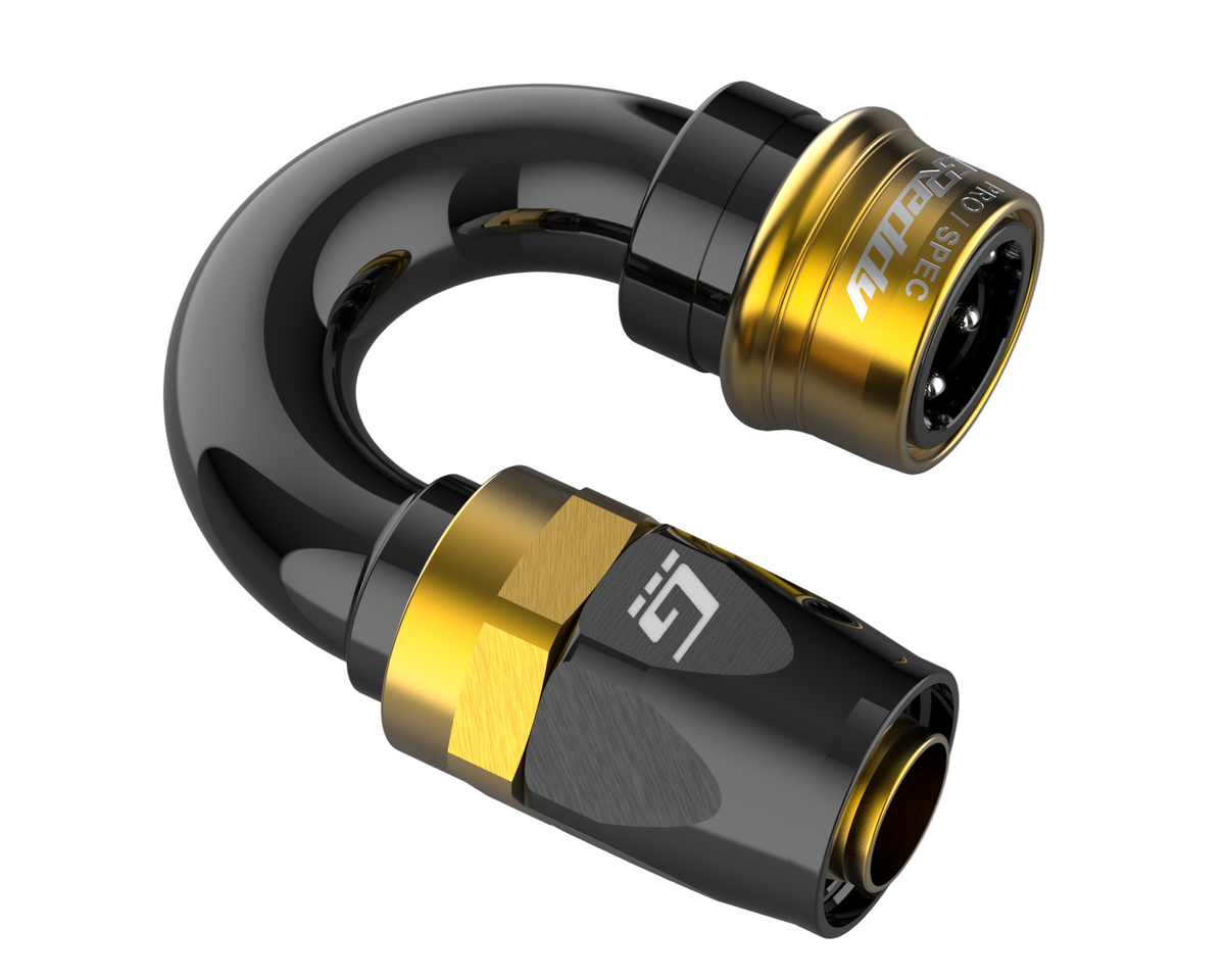 GReddy - GReddy PRO/SPEC -10 Quick-Release Swivel Hose End(s) - Black / Gold anodized - 12871001