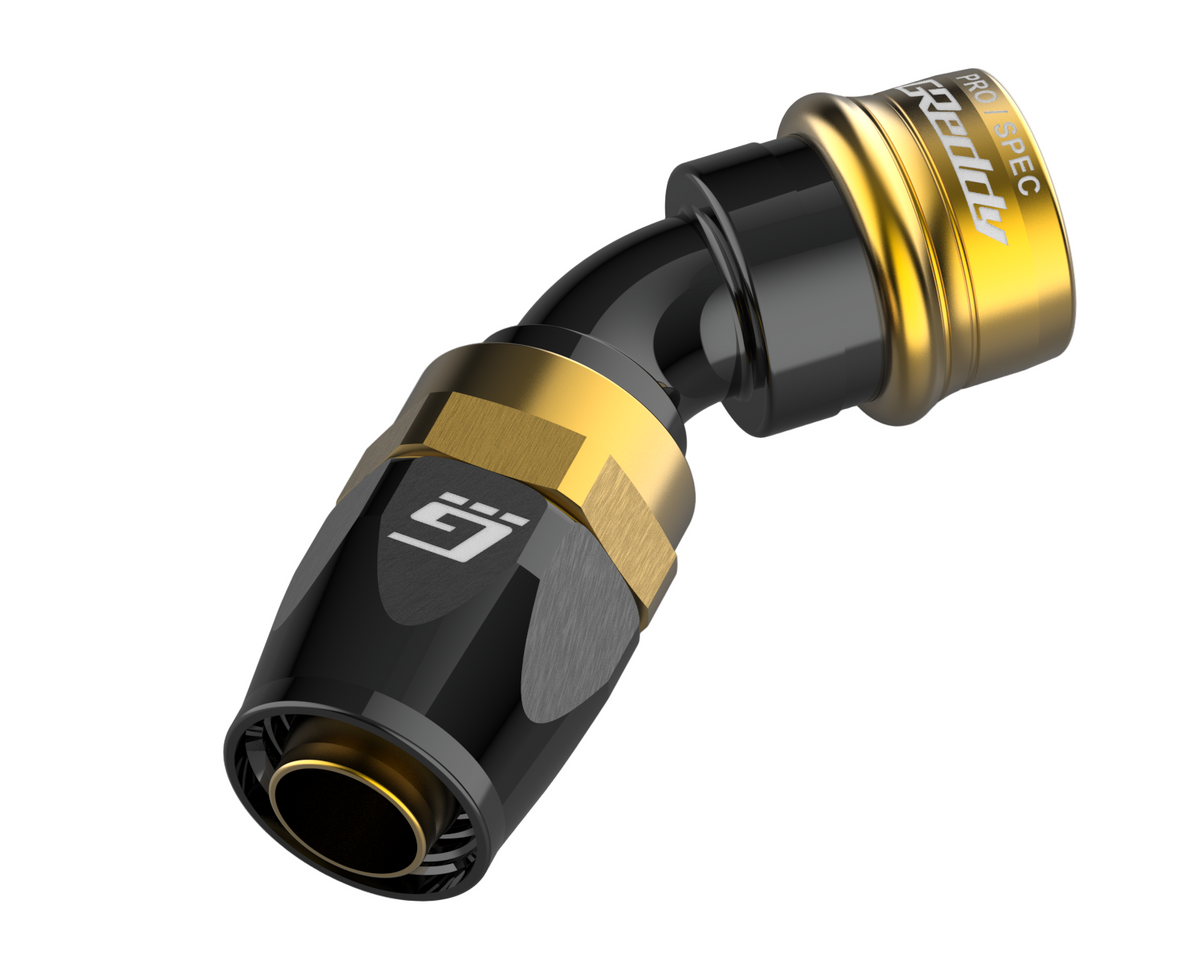 GReddy - GReddy PRO/SPEC -06 Quick-Release Swivel Hose End(s) - Black / Gold anodized - 12860645