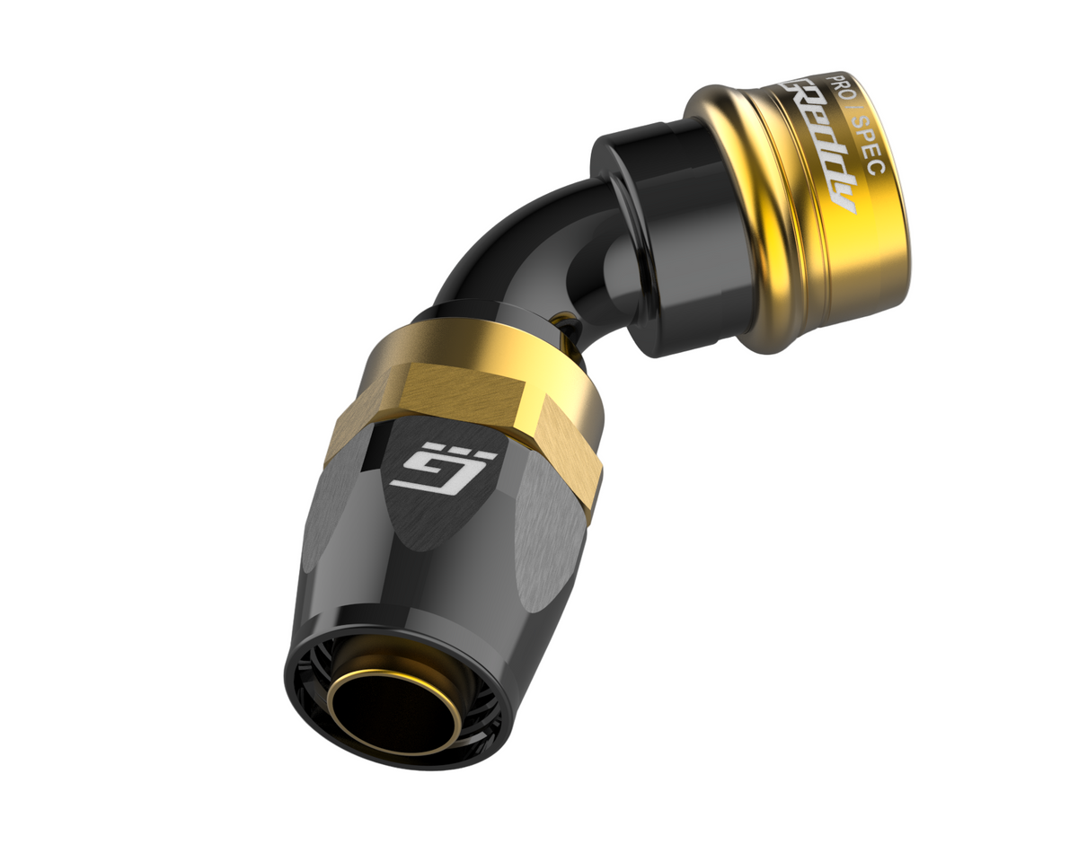GReddy - GReddy PRO/SPEC -06 Quick-Release Swivel Hose End(s) - Black / Gold anodized - 12860612