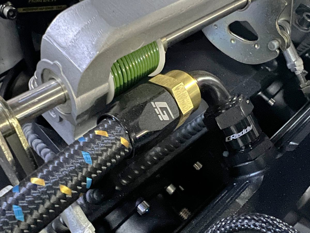 GReddy AN08 Reusable Hose Nylon Braided, Black/Gold/Blue - 12850800