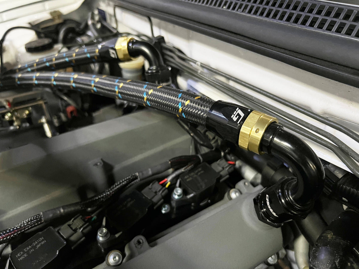 GReddy AN10 Reusable Hose Nylon Braided, Black/Gold/Blue - 12851000