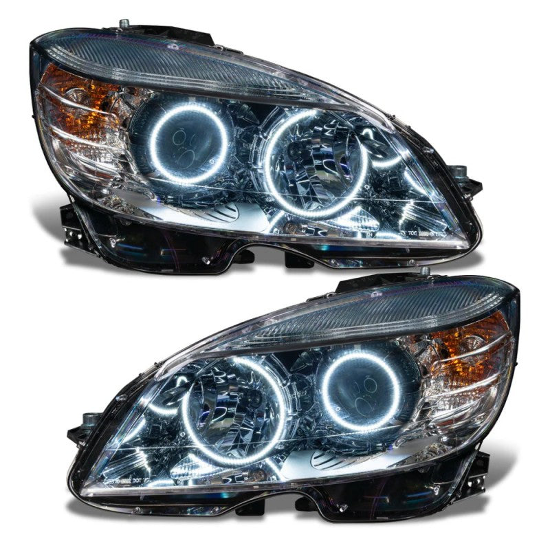 Oracle 08-11 Mercedes Benz C-Class Pre-Assem. Headlights Chrome Housing- w/BC1 Cntrl  - 7115-335