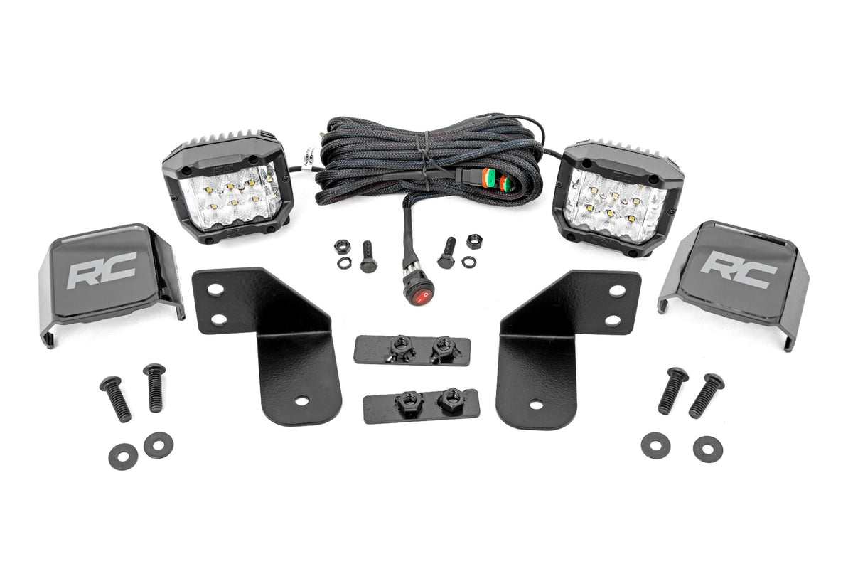 LED Light | RR Cage Mount | 2&quot; Chrome Pair | Wide Angle | Polaris Ranger 1000/Ranger XP 900/1000