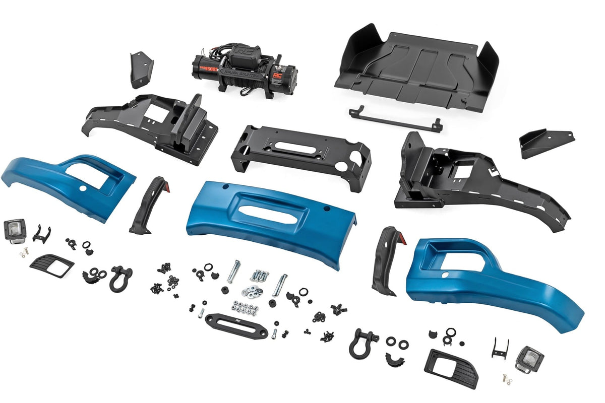 Rough Country - Front FXS Bumper - 12000S - GA0 North Sky Blue - Chevy Silverado 1500 (23-26) - 13007-GA0