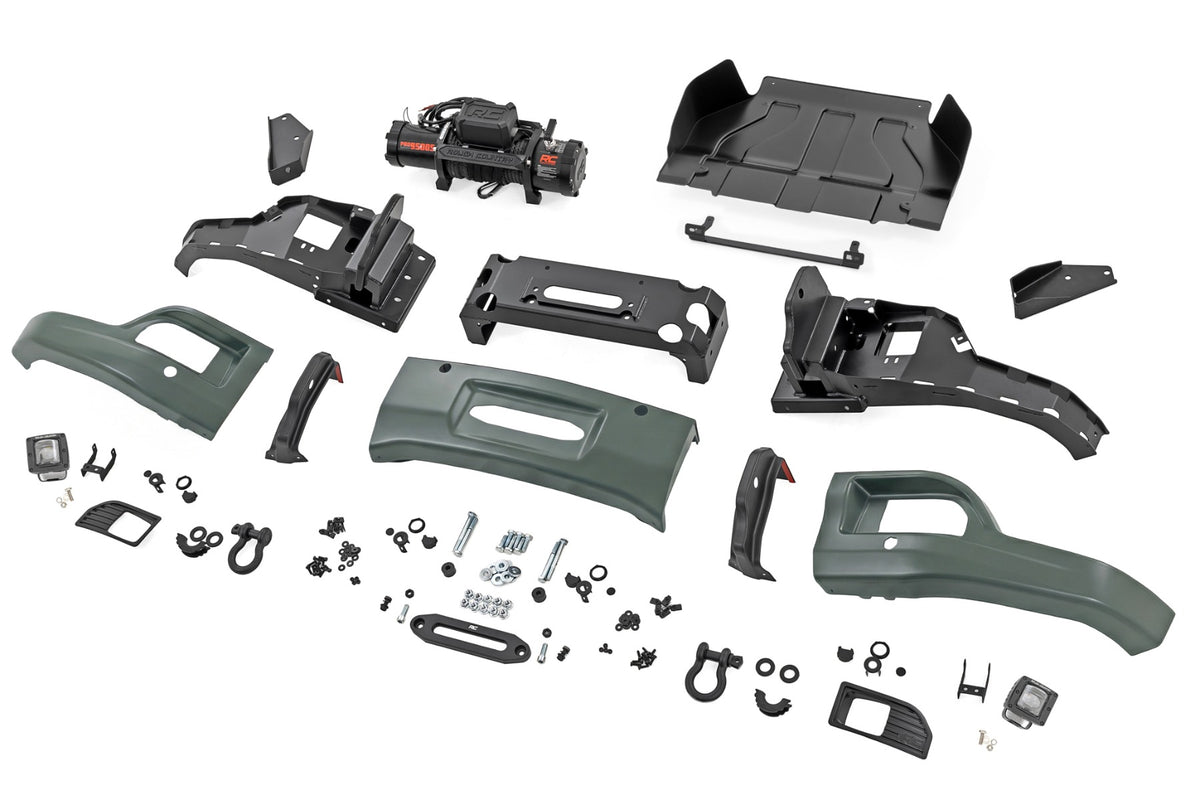 Rough Country - Front FXS Bumper - 12000S - GBD Cypress Gray - Chevy Silverado 1500 (23-26) - 13007-GBD