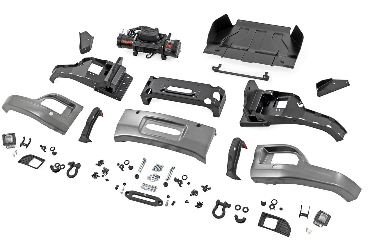Rough Country - Front FXS Bumper - 12000S - GXD Sterling Grey Metallic - Chevy Silverado 1500 (23-26) - 13007-GXD