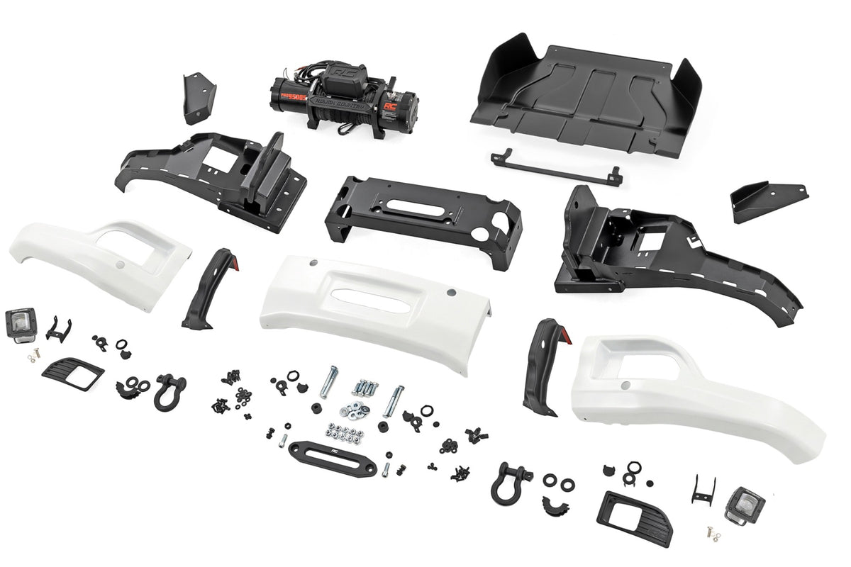 Rough Country - Front FXS Bumper - 12000S - GAZ Summit White - Chevy Silverado 1500 (23-26) - 13007-GAZ