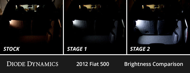 Diode Dynamics 12-19 Fiat 500 Interior LED Kit Cool White Stage 2 - DD0502 by Diode Dynamics - angle view