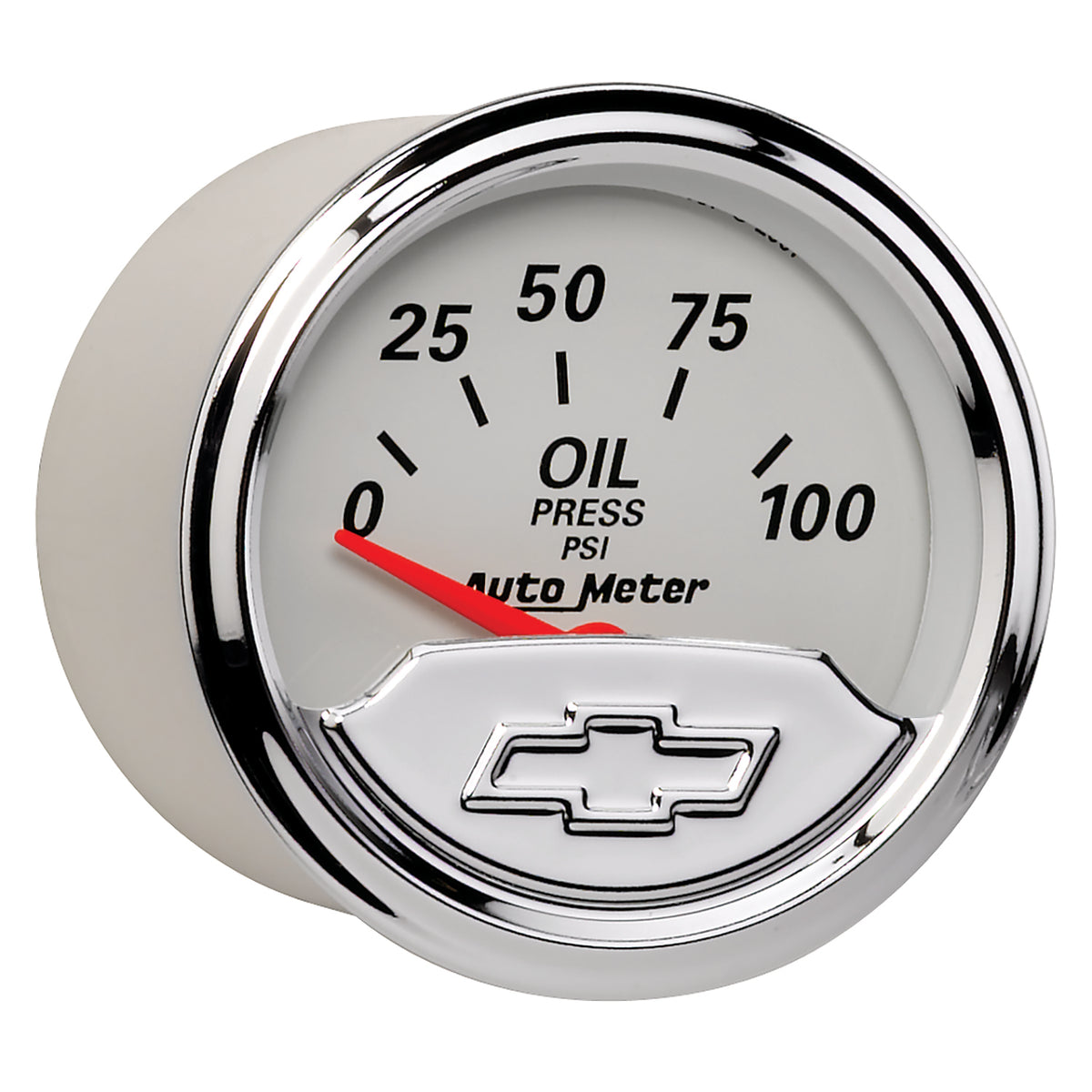 Autometer Chevy Vintage Bowtie 2-1/16in 0-100PSI Electronic Oil Pressure Gauge - 1327-00408