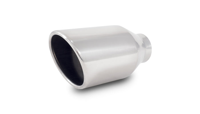 Vibrant 3in ID Dual 4in OD Round SS Tips (Double Wall, Angle Cut) - 1343
