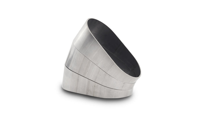 Vibrant Horizontal 304 SS Oval Pie Cuts 3.5in OD Tight 45 Degree Elbow - 13580