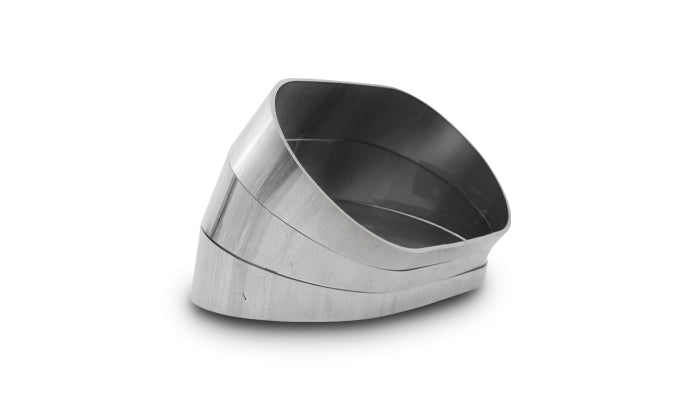 Vibrant Vertical 304 SS Oval Pie Cuts 4.0in OD Tight 45 Degree Elbow - 13591