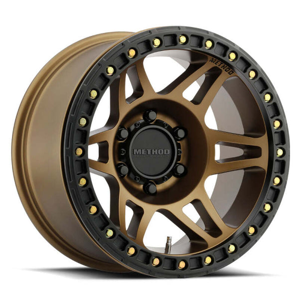 Method MR106 Beadlock 17x9 -44mm Offset 8x6.5 130.81mm CB Method Bronze w/BH-H36125 Wheel - MR10679080944B by Method Wheels