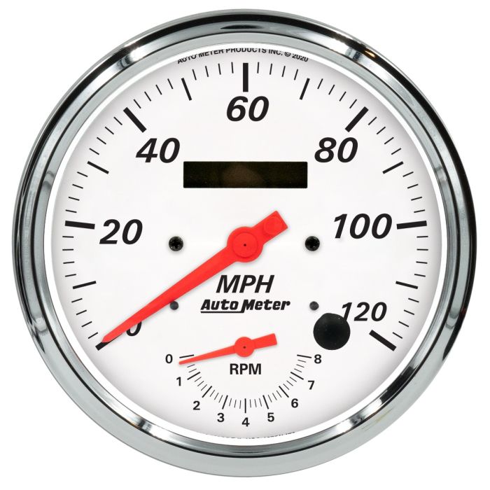Autometer Arctic White Tach/Speedo 5in. - 120mph & 8k RPM - 1370