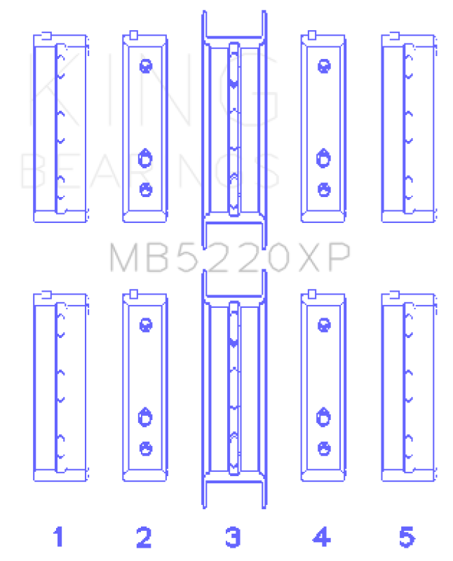 King Subaru WRX/STi EJ20 EJ22 EJ25 Flange #3 Position (Size .025) Performance Main Bearing Set - MB5220XP.026