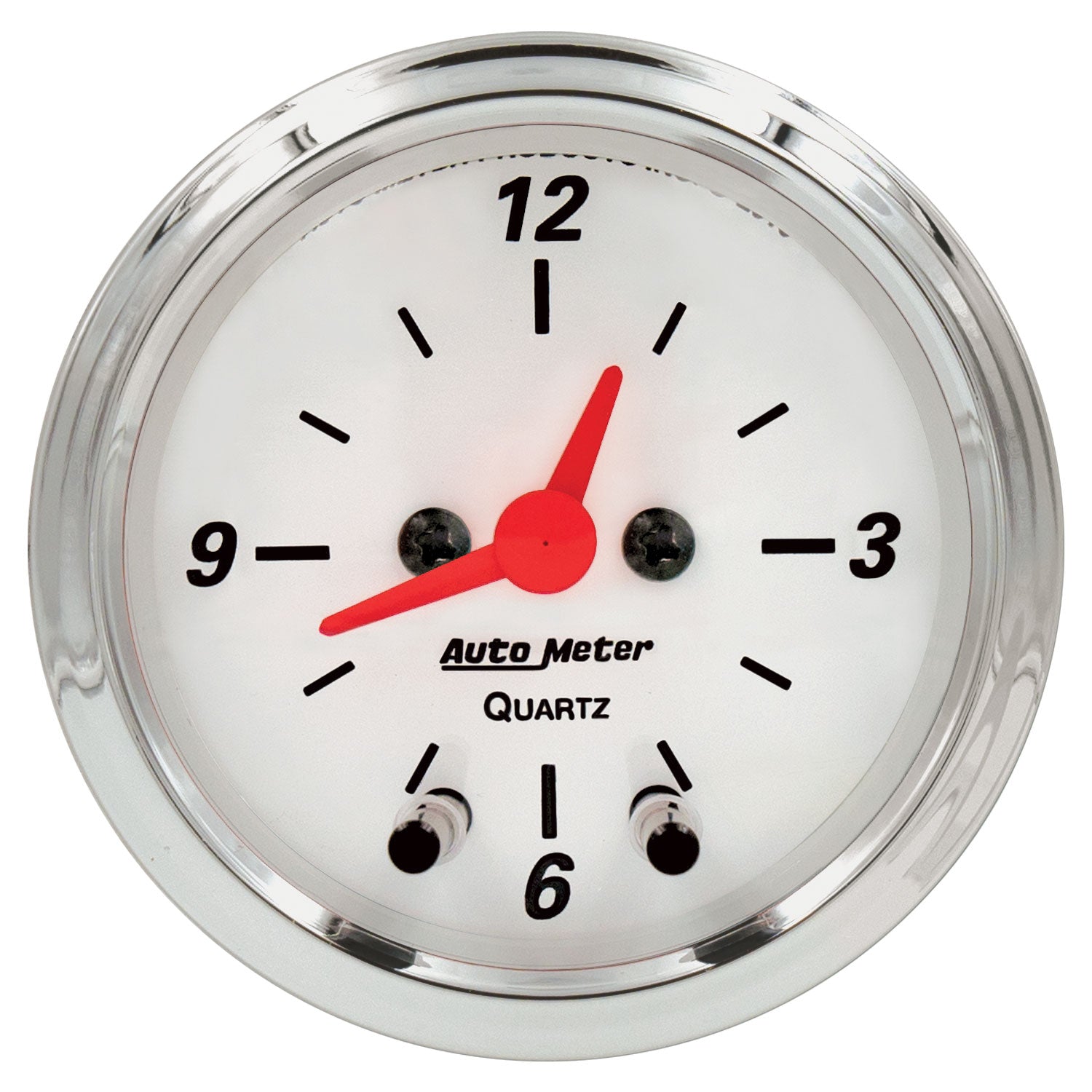 Autometer Arctic White 2-1/6in 12 Hour Analog Clock Gauge - 1385
