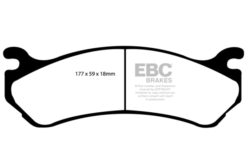 EBC 02 Cadillac Escalade 5.3 (Akebono rear caliper) Ultimax2 Front Brake Pads - UD785 for 2000-2013 Chevrolet Suburban 2500 -
