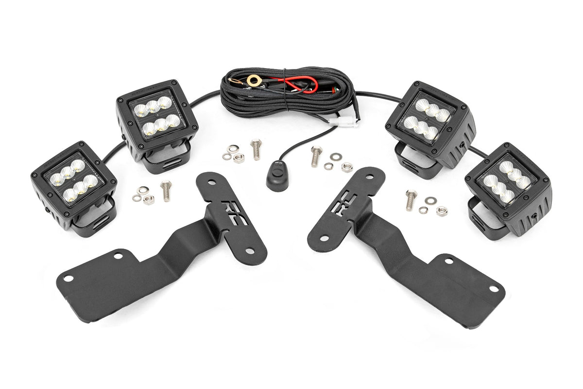 LED Light Kit | Ditch Mount | Dual 2&quot; Black Pairs | Flood | Subaru Forester (14-18)