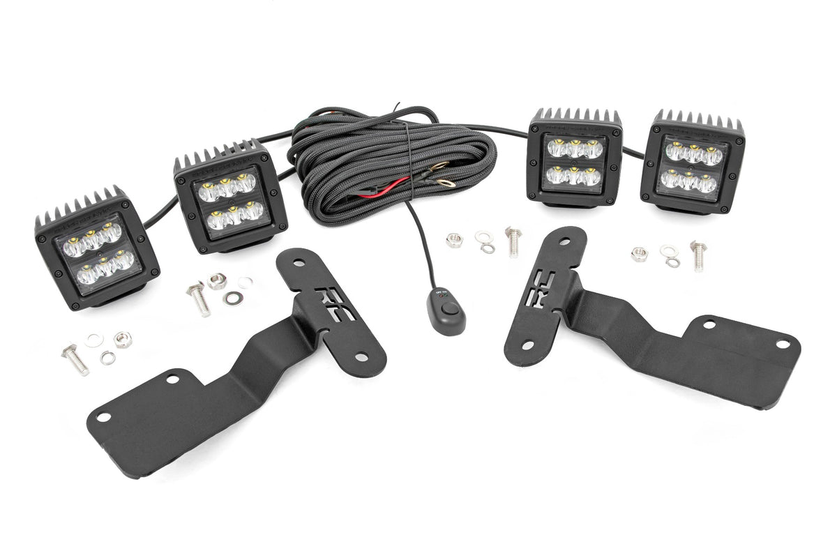 LED Light Kit | Ditch Mount | Dual 2&quot; Black Pairs | Spot | Subaru Forester (14-18)