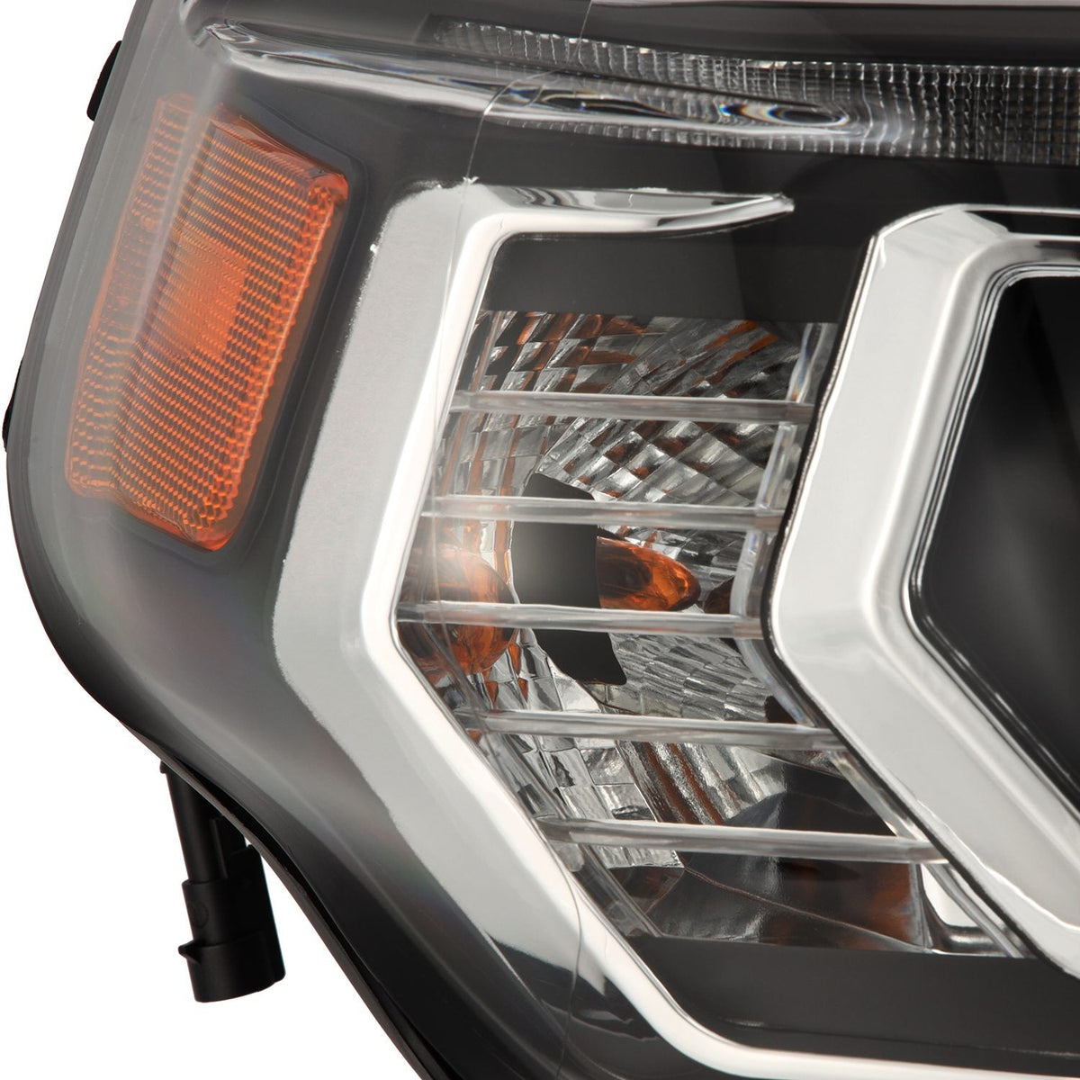 AlphaRex 14-22 Toyota 4Runner PRO-Series Projector Headlights Jet Black w/Seq. Sig. + DRL - 880816 by AlphaRex - rear view