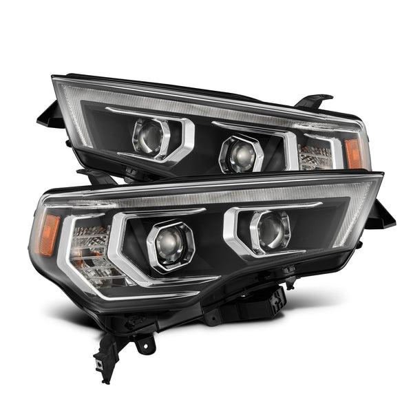 AlphaRex 14-22 Toyota 4Runner PRO-Series Projector Headlights Jet Black w/Seq. Sig. + DRL - 880816 by AlphaRex - front view