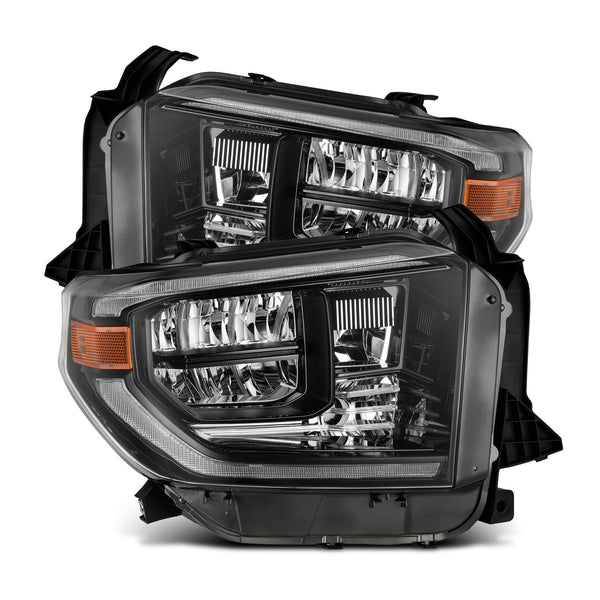 AlphaRex 14-21 Toyota Tundra MK II LUXX Series Crystal Headlights Alpha Black - 880830 by AlphaRex - front view