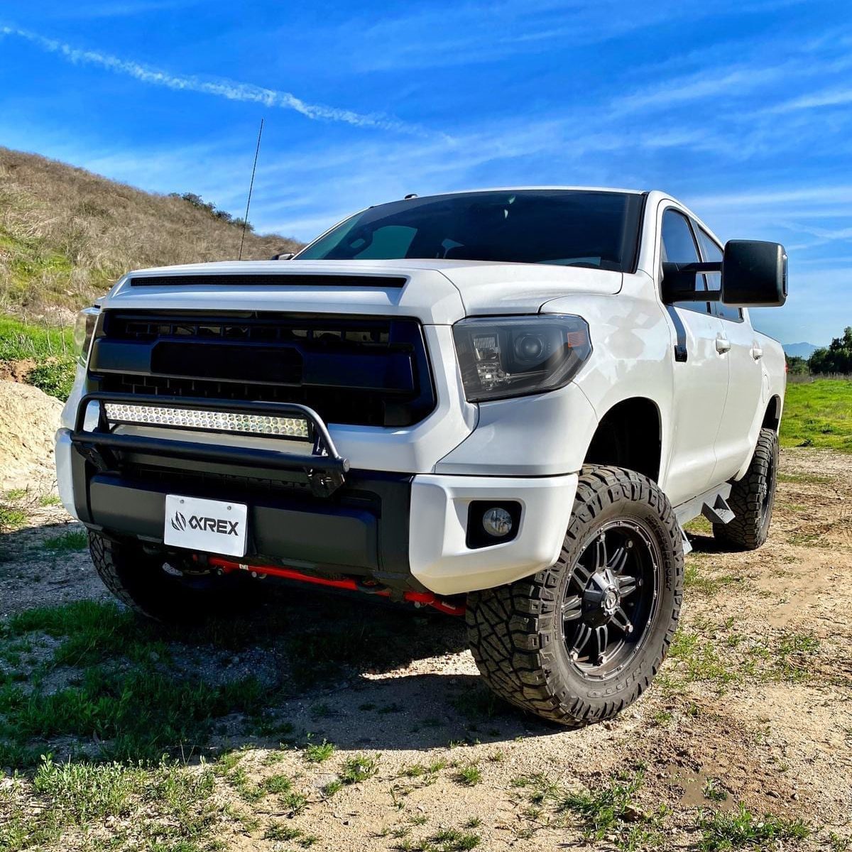 AlphaRex 14-21 Toyota Tundra PRO-Series Proj Headlights Chrome w/ DRL/Seq Signal - 880838 for 2014-2021 Toyota Tundra - angle