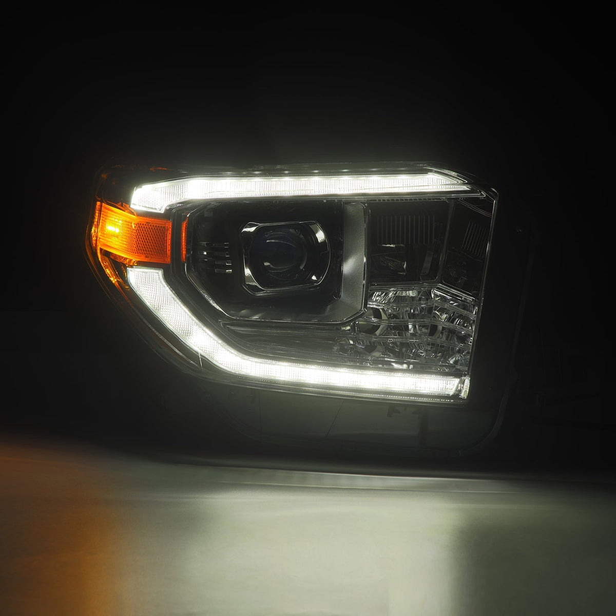 AlphaRex 14-21 Toyota Tundra PRO-Series Proj Headlights Chrome w/ DRL/Seq Signal - 880838 for 2014-2021 Toyota Tundra - insta